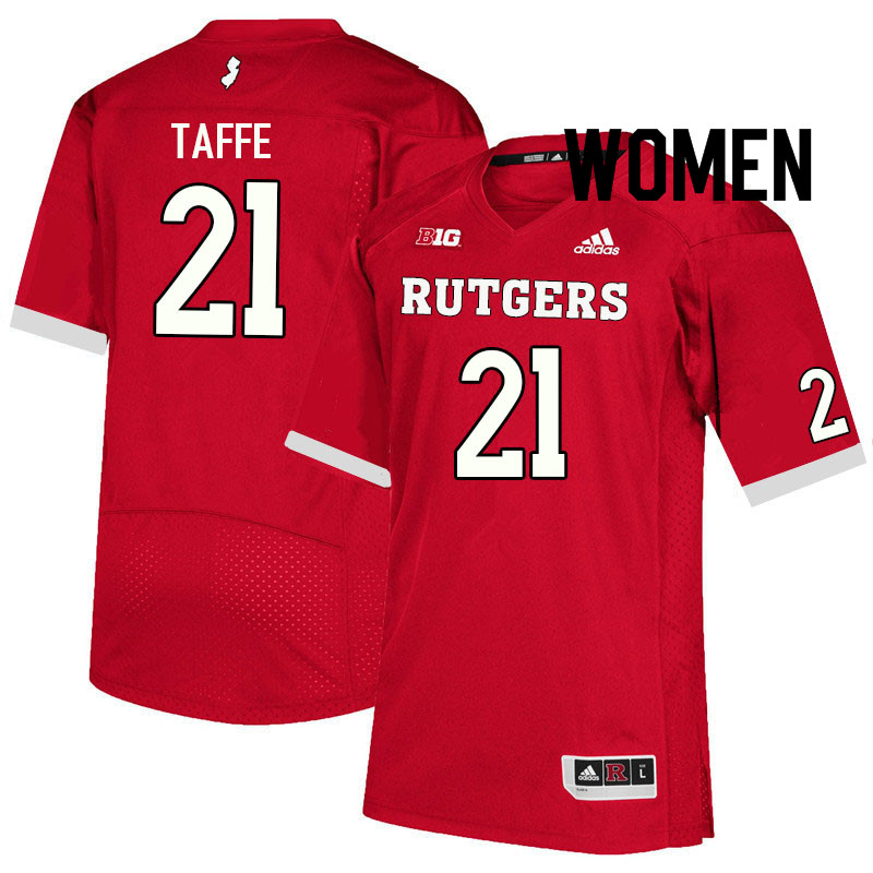 Women #21 Adrian Taffe Rutgers Scarlet Knights College Football Jerseys Sale-Scarlet - Click Image to Close